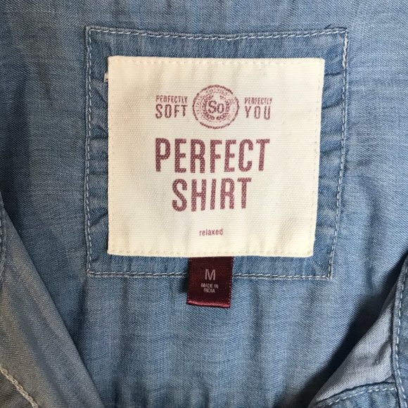 SO Perfect Shirt Denim Button Up - M - Picture 7 of 8